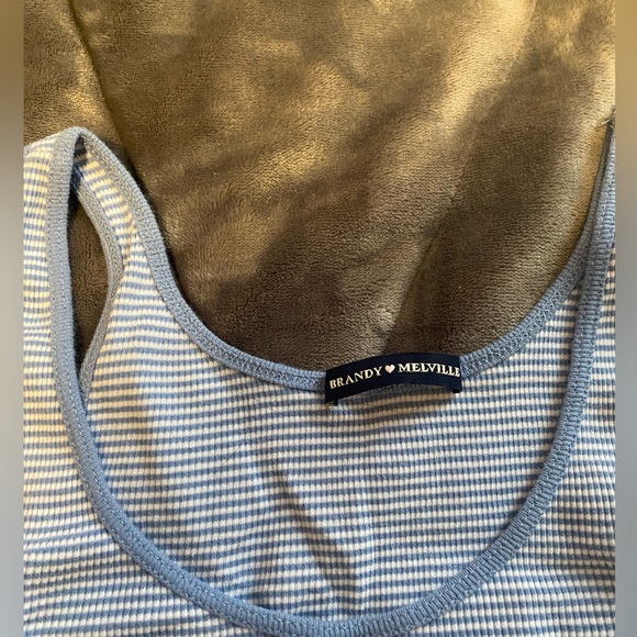 Blue and white striped Brandy Melville tank. One size (fits small and medium) - Picture 2 of 3
